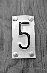 5 - pet - number five in Serbian